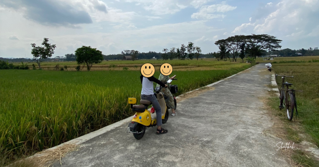 Mengelilingi Hamparan Sawah di depan Menoreh View.